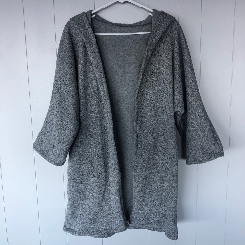 HAND MADE heather grey fleece jacket/cardigan